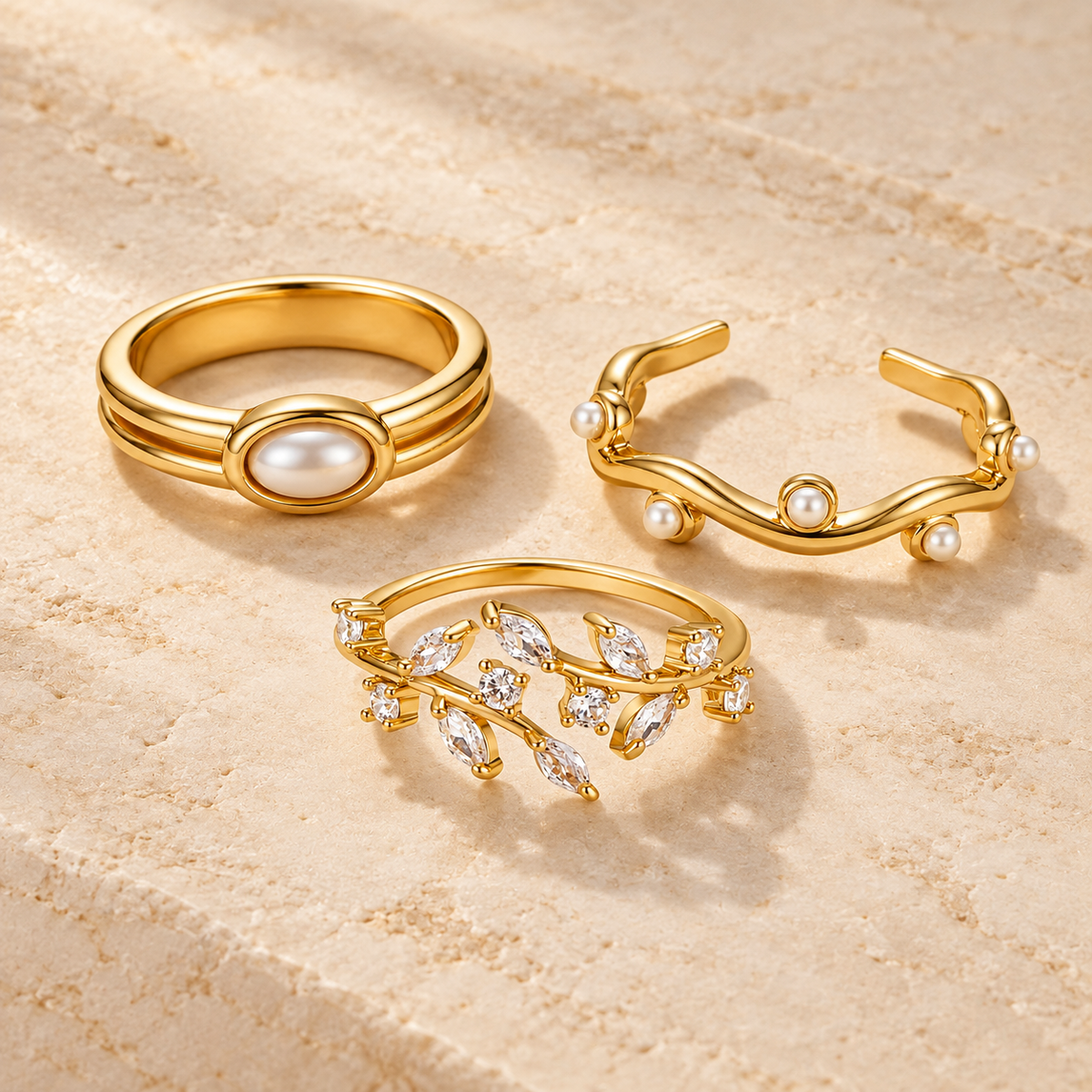 Selección de joyas de la colección GOLD RINGS de Aura del Sol