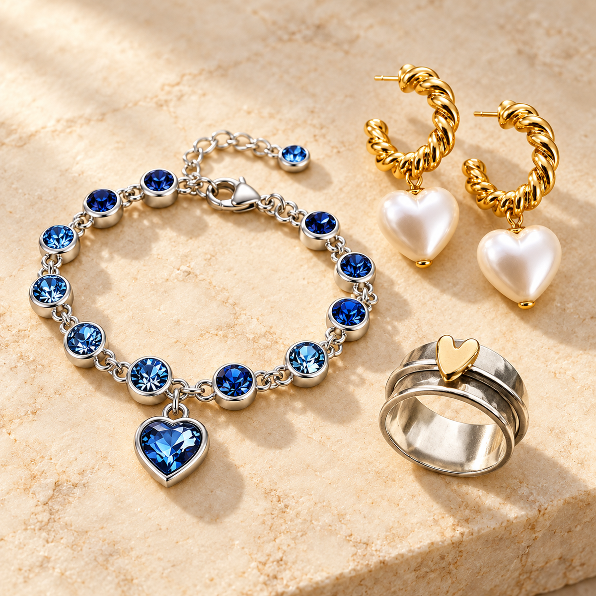 Selección de joyas de la colección Hearts de Aura del Sol