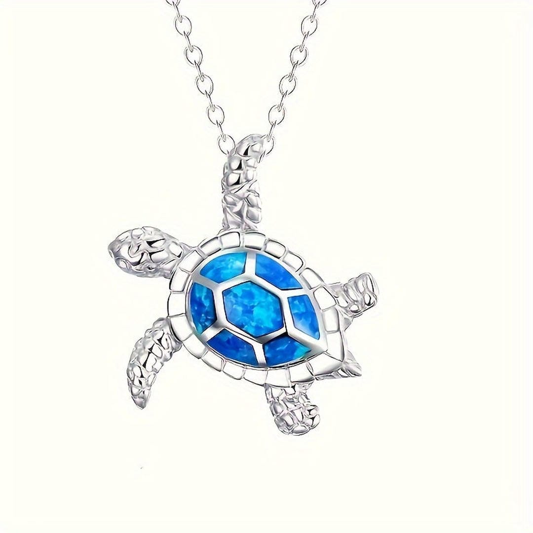 Collar con colgante de tortuga brillante