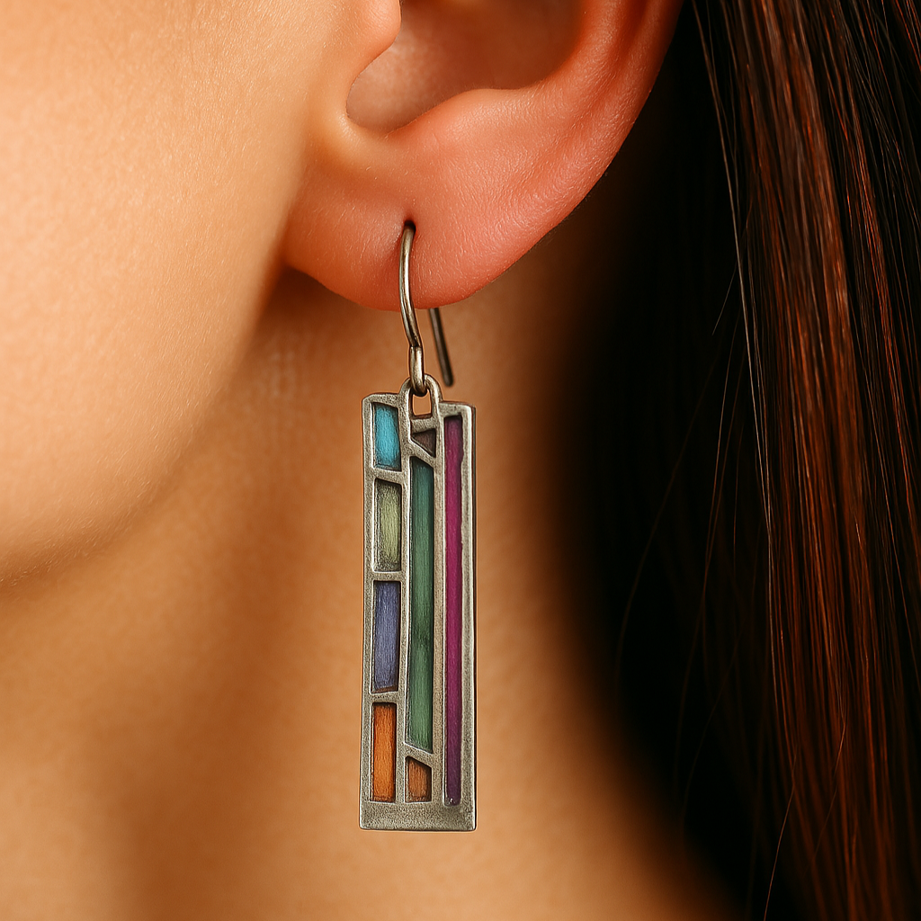 Pendientes vintage Mozaic de plata