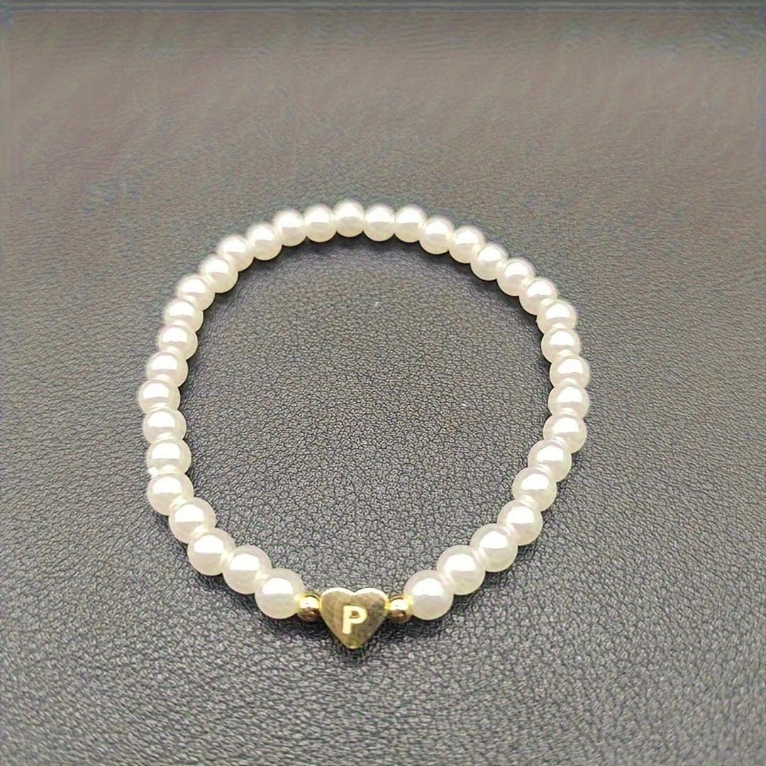 Pulsera de perlas con cuentas de la A a la Z