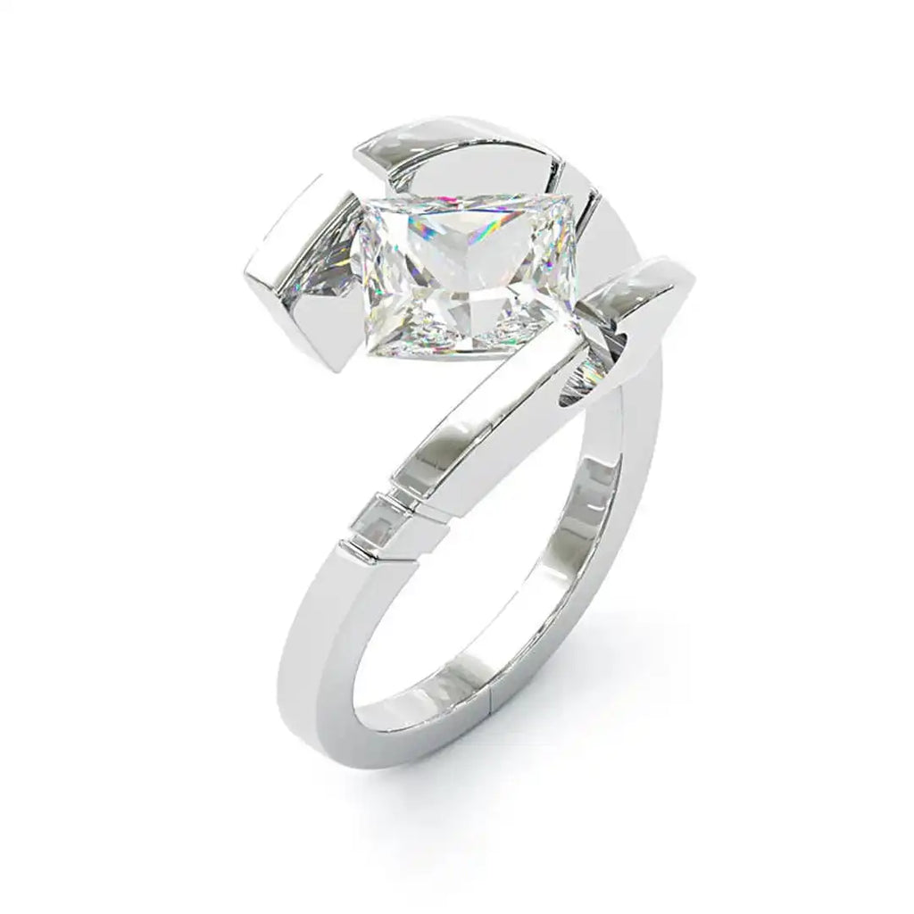 Anillo Abierto de Plata con Circonita Vintage