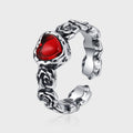 Anillo de Plata Vintage Corazón Rosa