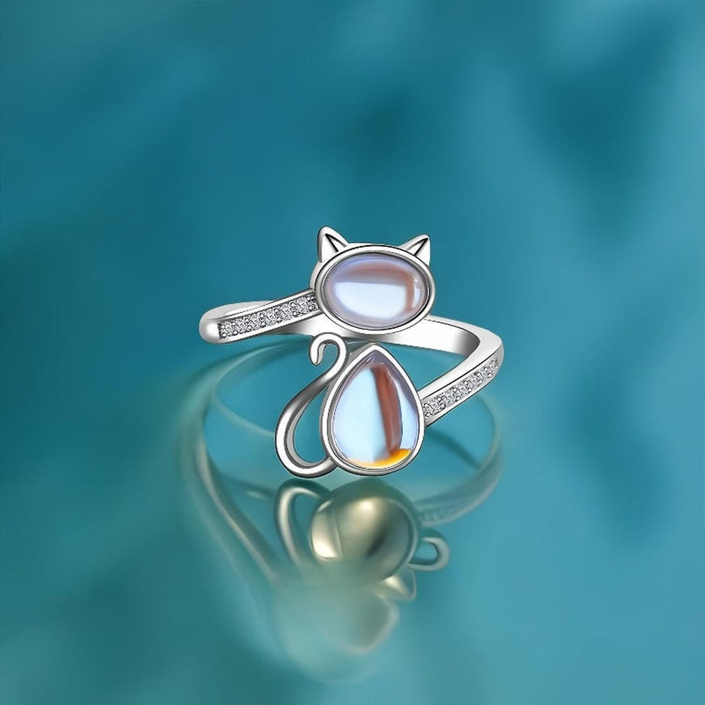 Anillo Envolvente de Gato con Ópalo