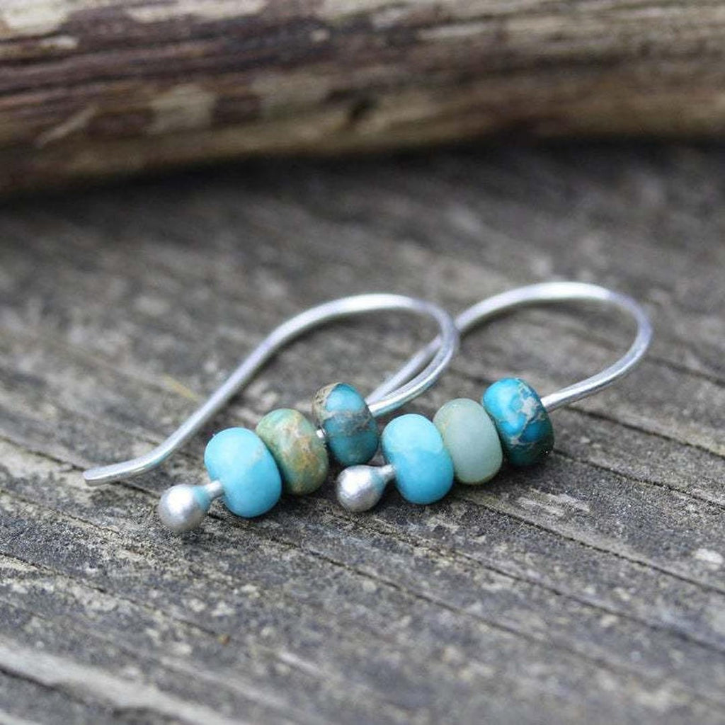 Pendientes retro turquesa