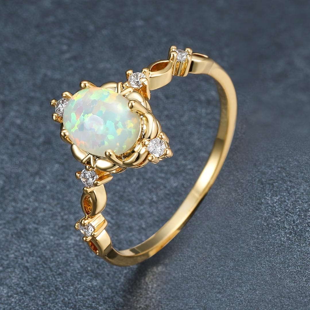 Anillo Jardín de Cristal Ópalo Celestial
