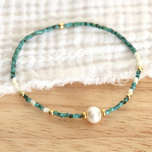 Pulsera de abalorios de perlas costeras