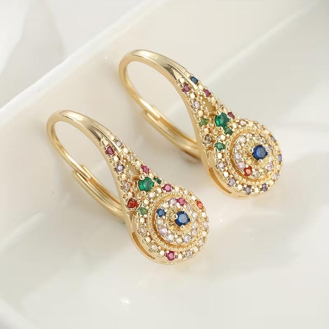 Pendientes Elegancia Multicolor Brillante