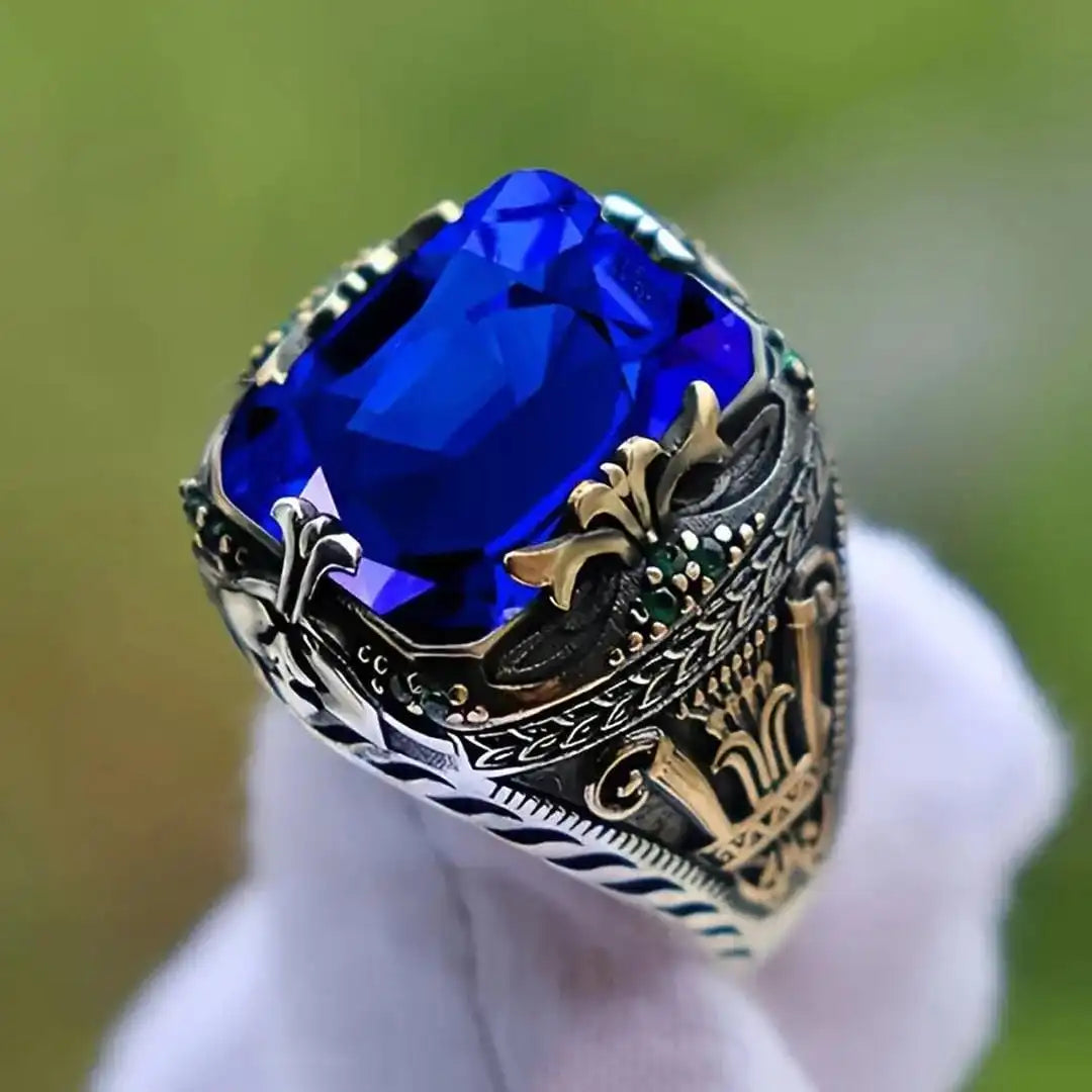 Anillo Klara Saphira de oro mezclado