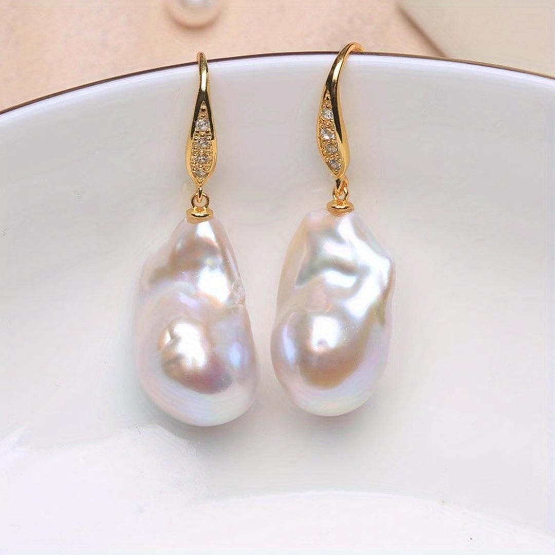 Pendientes de gancho con perlas barrocas