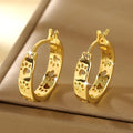 Aretes de aro con dije de pata de perro