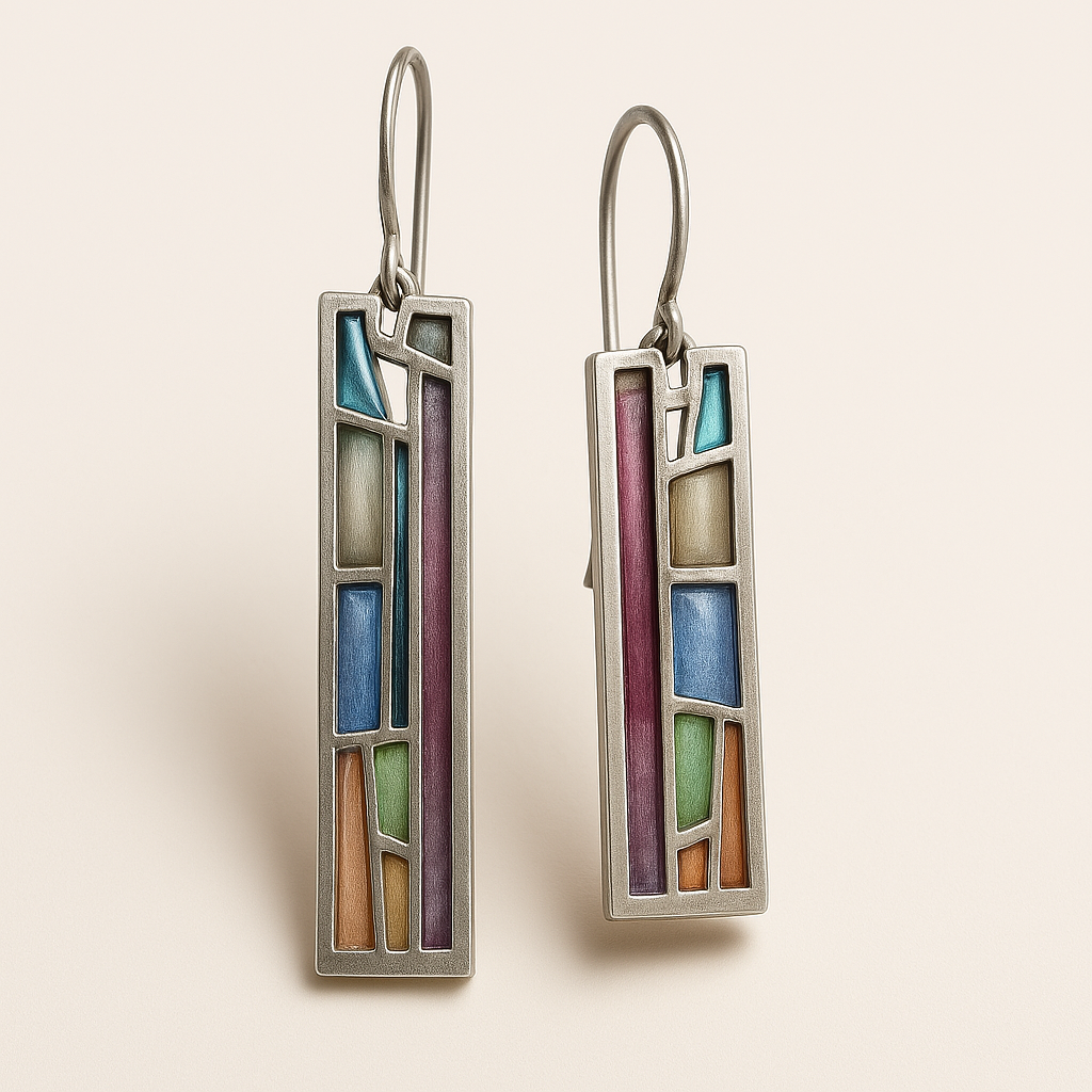 Pendientes vintage Mozaic de plata