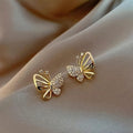 Pendientes de Oro con Pavé de Mariposas
