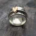 Anillo Corazón de Plata Dorada Vintage