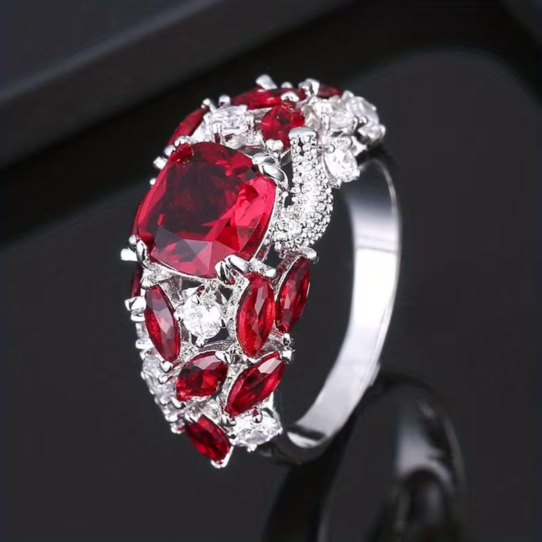 Anillo de racimo floral esmeralda