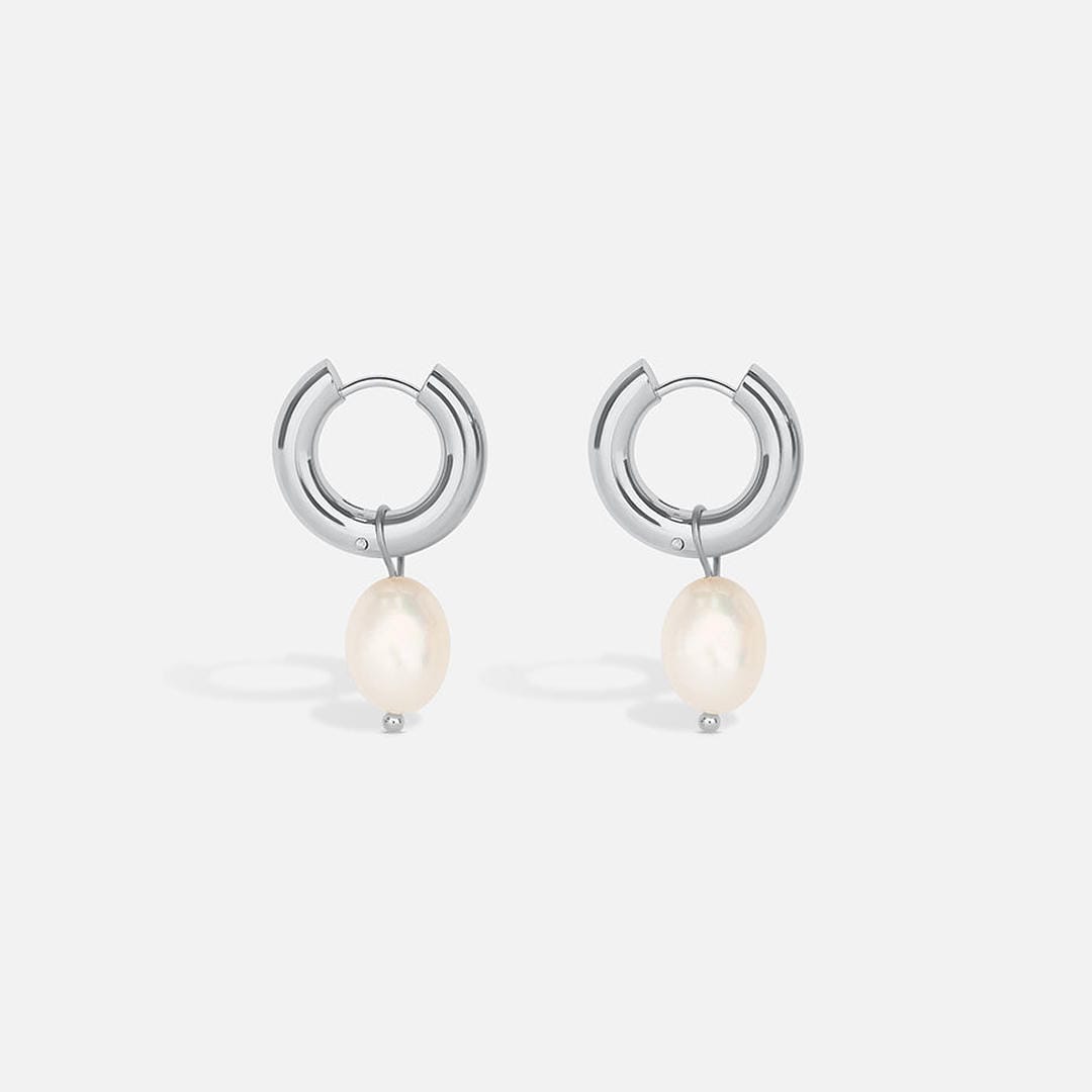 Pendientes de plata con perlas en forma de lágrima