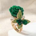 Anillo floral Rosa Esmeralda