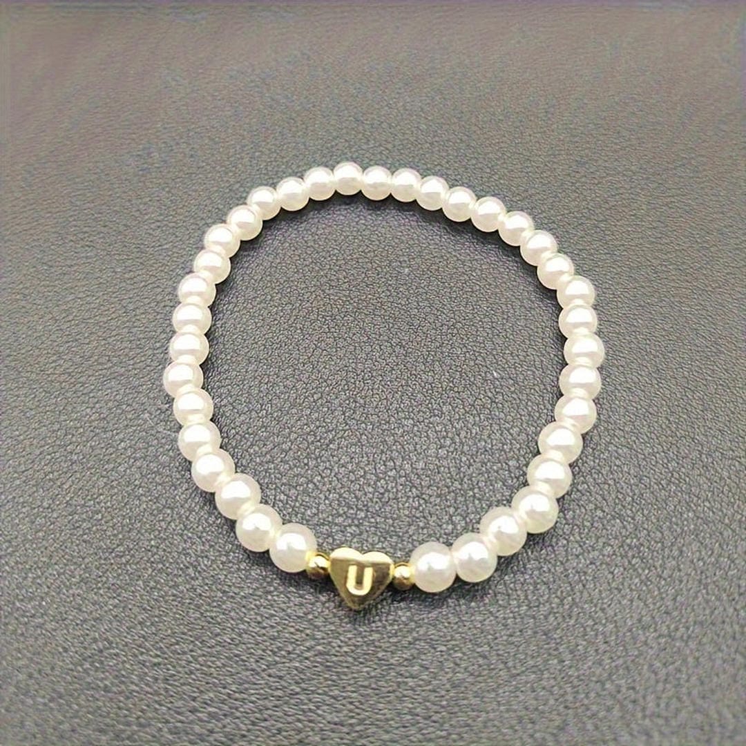 Pulsera de perlas con cuentas de la A a la Z