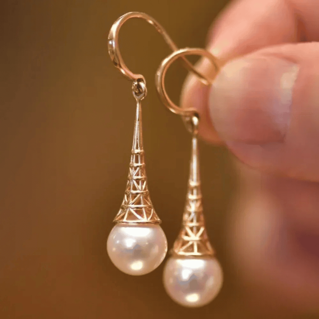 Pendientes Vintage de Oro y Perlas