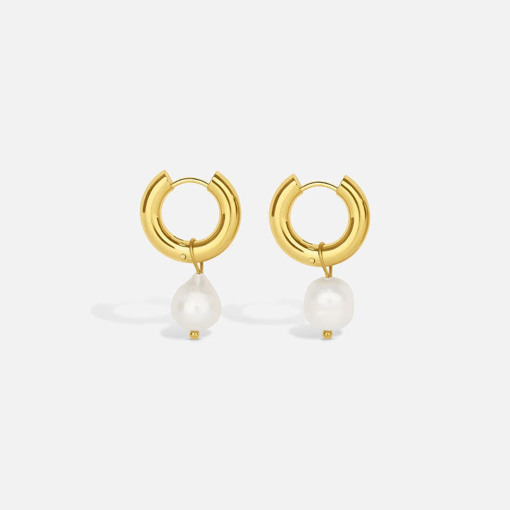 Pendientes de Oro Atemporales con Perlas Colgantes