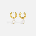 Pendientes de Oro Atemporales con Perlas Colgantes
