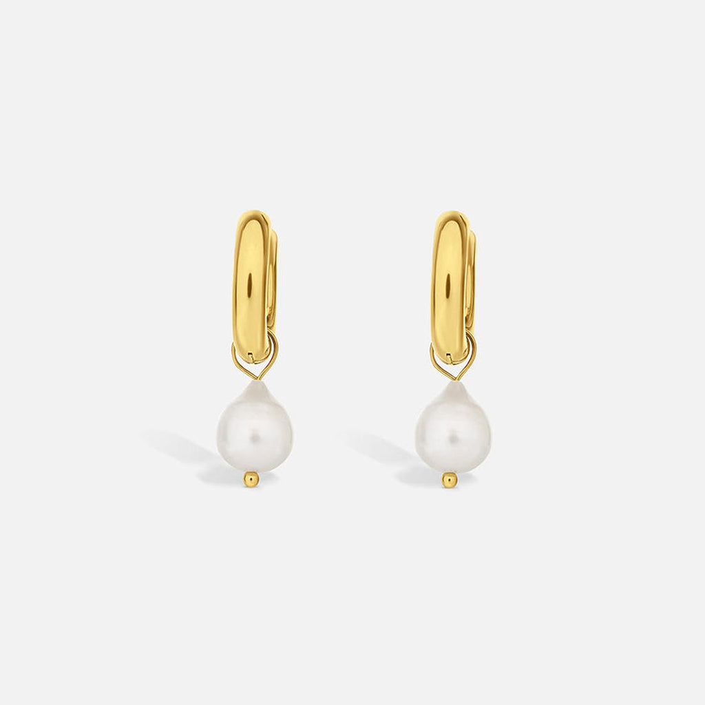 Pendientes de Oro Atemporales con Perlas Colgantes