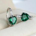 Pendientes de gota Corazón Esmeralda