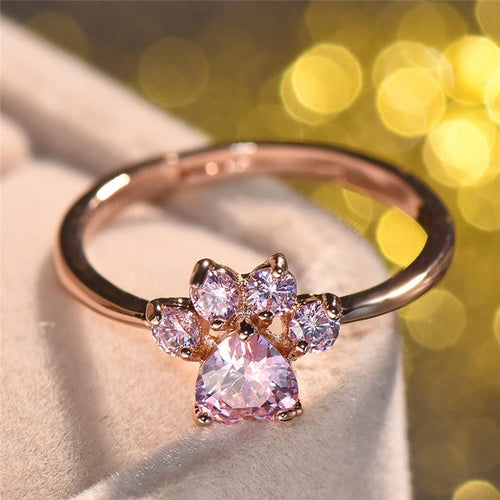 Anillo de gema pata de gato