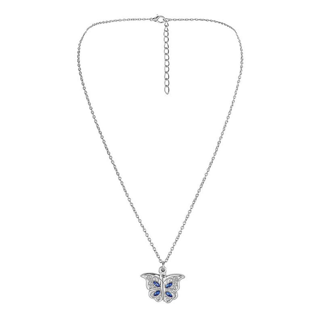 Collar con colgante de mensaje secreto de mariposa