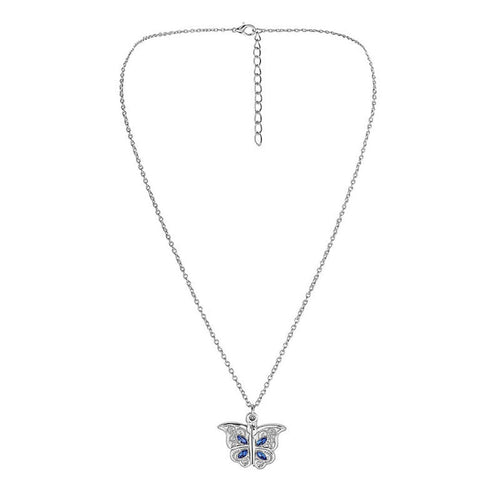 Collar con colgante de mensaje secreto de mariposa
