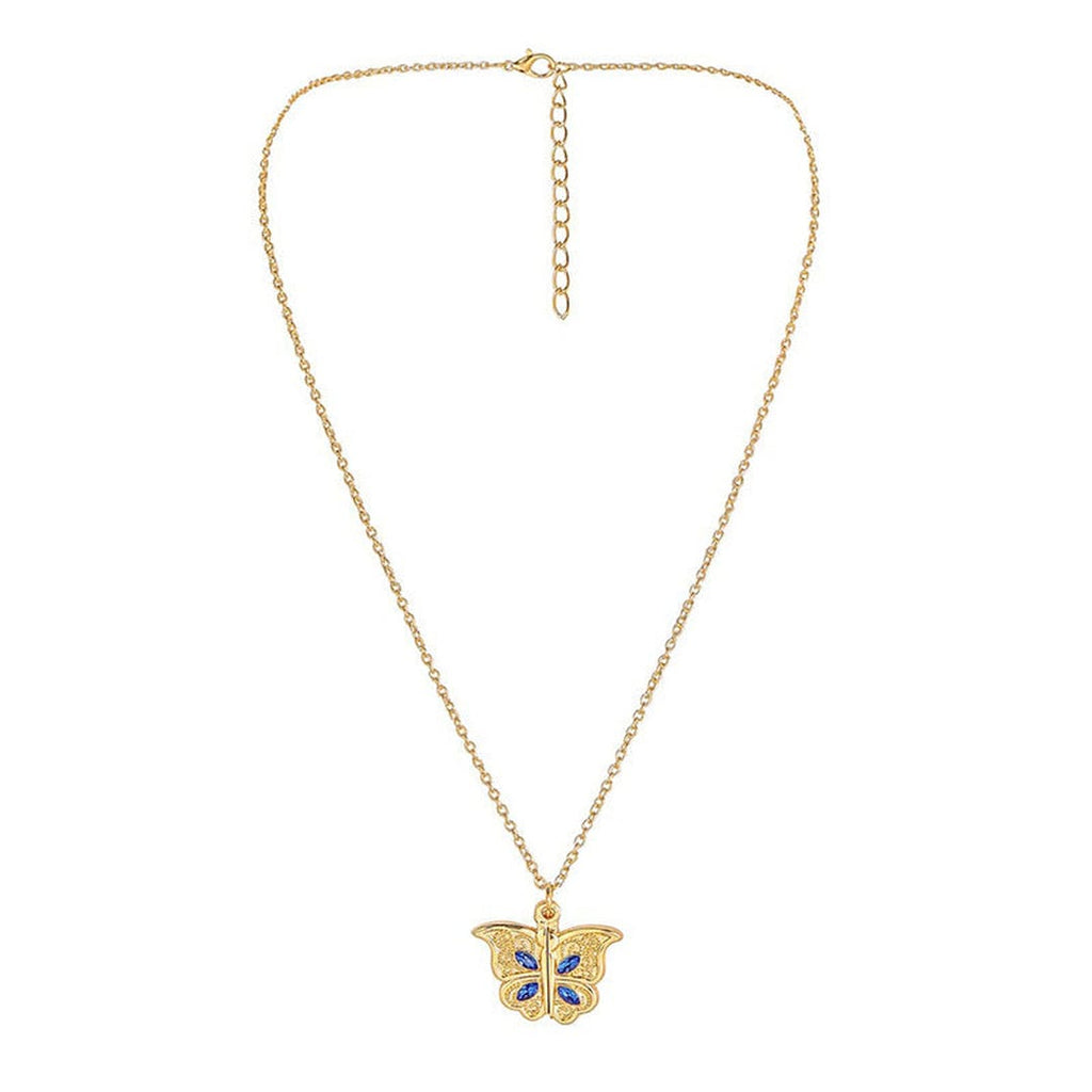 Collar con colgante de mensaje secreto de mariposa