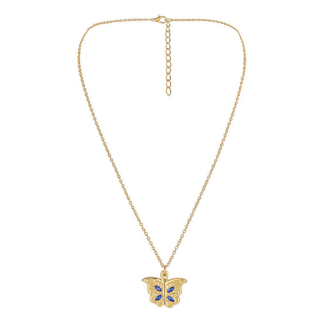 Collar con colgante de mensaje secreto de mariposa