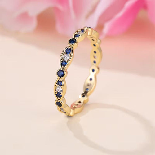 Anillo Brillante Elegancia Azul
