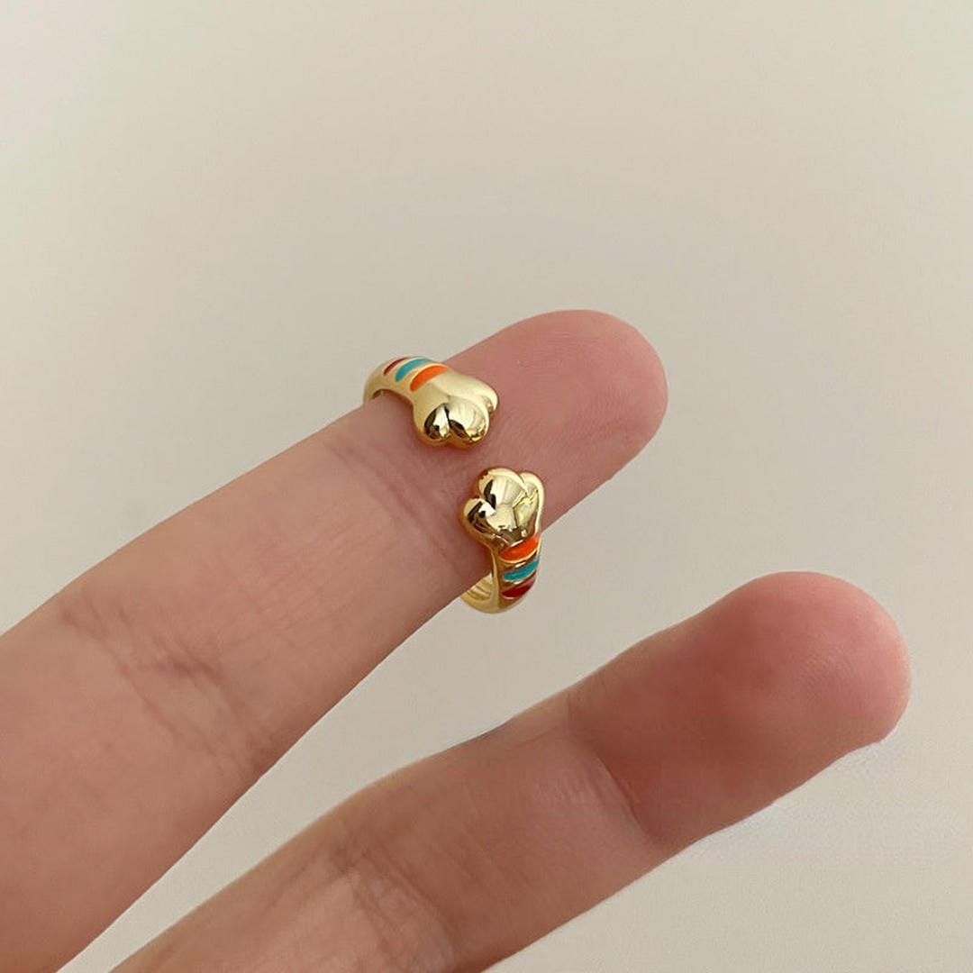 Anillo Ajustable de Pata a Rayas Arcoíris