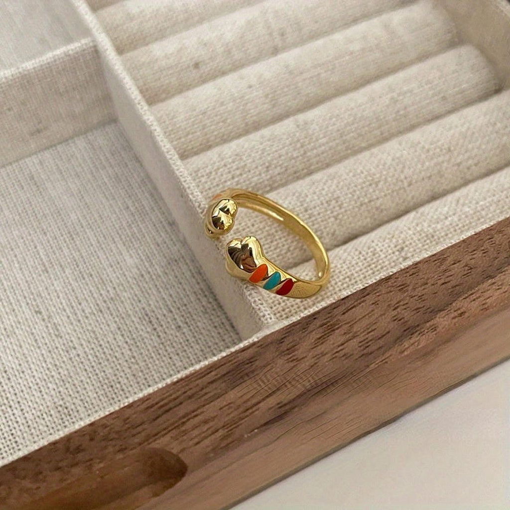 Anillo Ajustable de Pata a Rayas Arcoíris