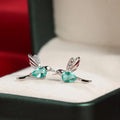 Pendientes de circonita con forma de colibrí