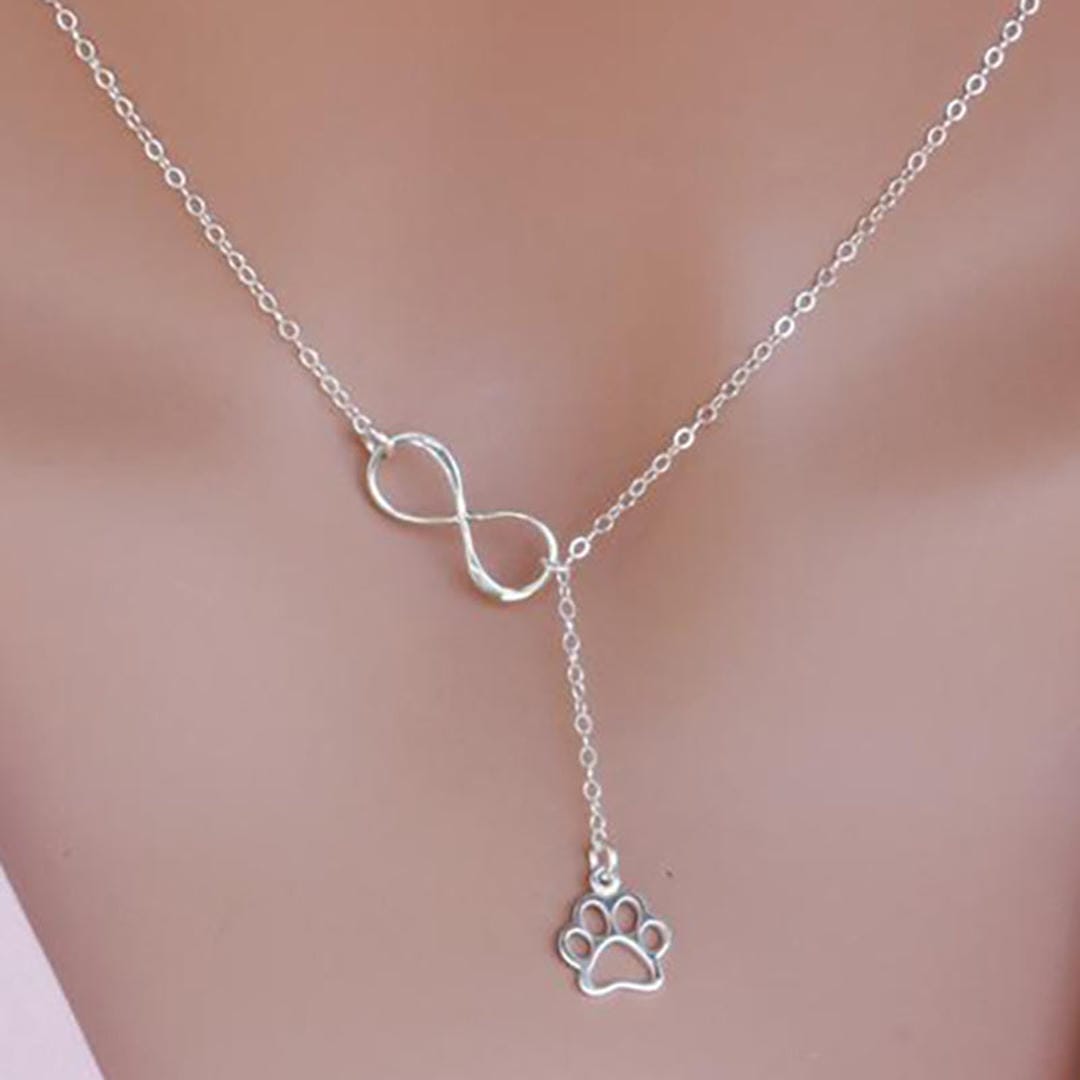 Collar Infinito con Huella de Perro