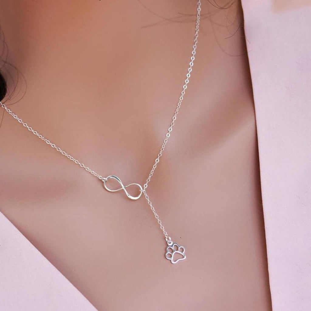 Collar Infinito con Huella de Perro