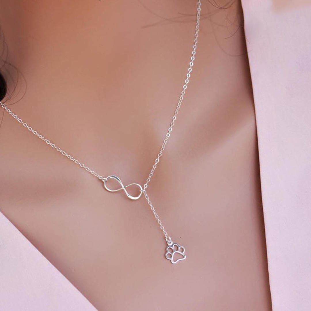 Collar Infinito con Huella de Perro