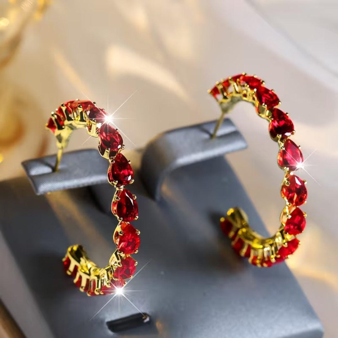 Pendientes de aro pavé de esmeraldas