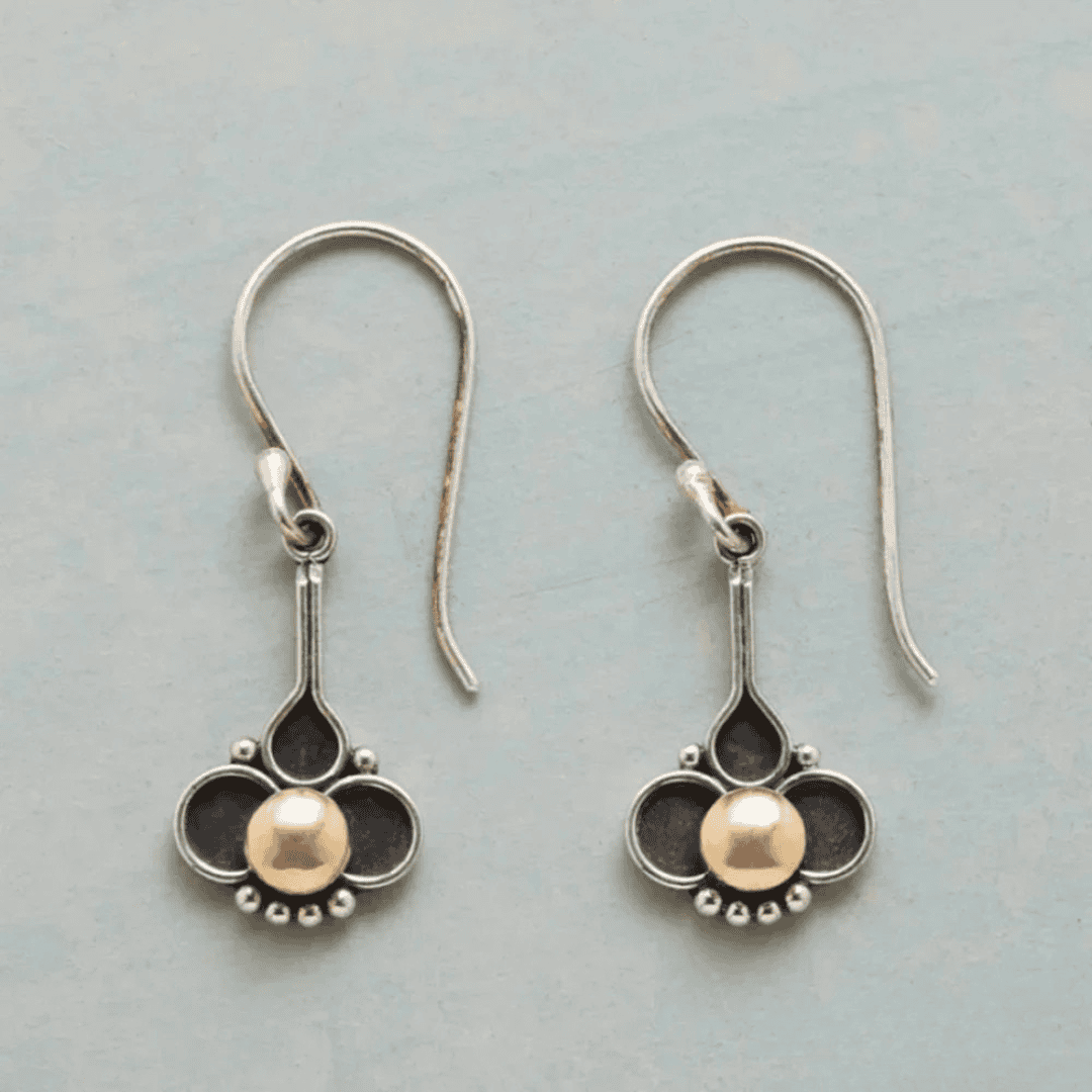 Pendientes de Plata Perla Trébol Bohemio
