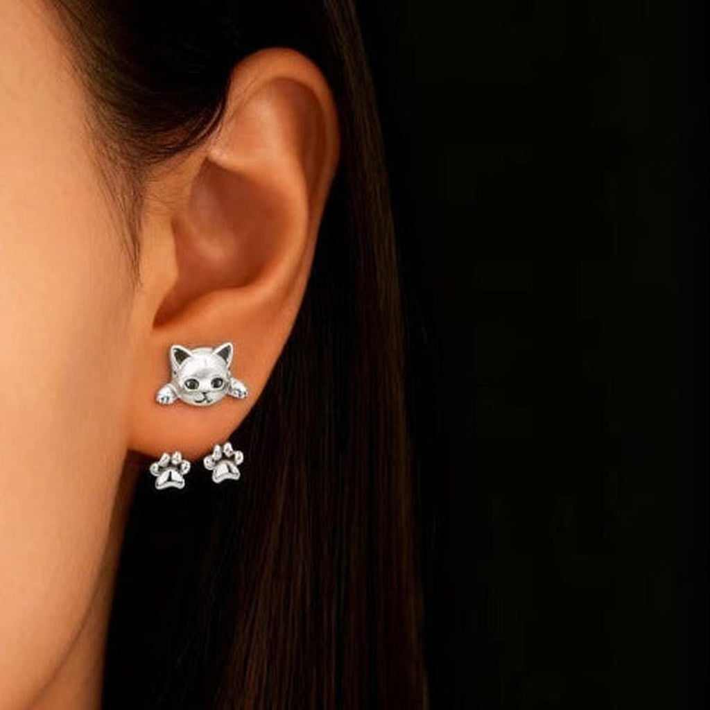 Pendientes colgantes de pata de gato