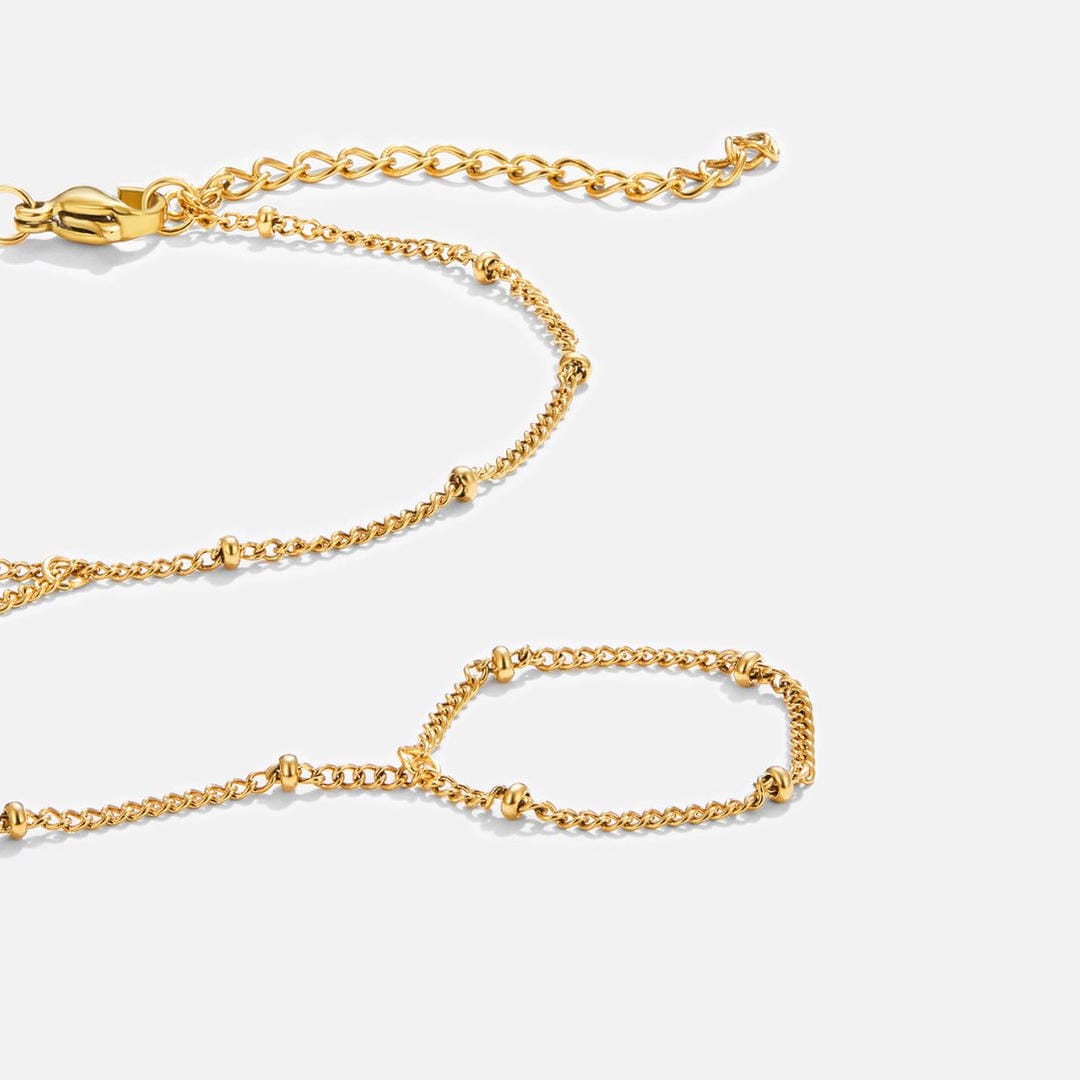 Pulsera de cadena de mano elegante dorada