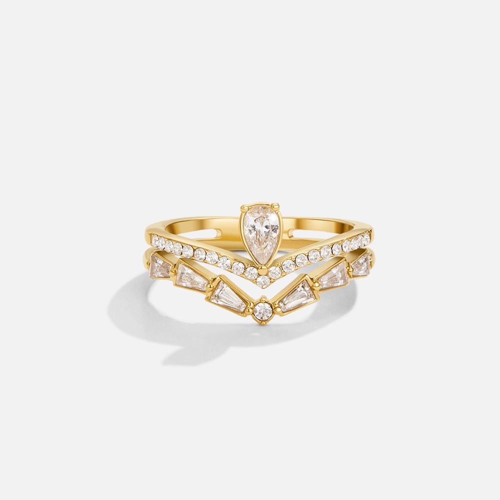 Anillo de cristal Lilly de oro de 18K