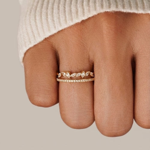 Anillo Mia de cristal de oro de 18K