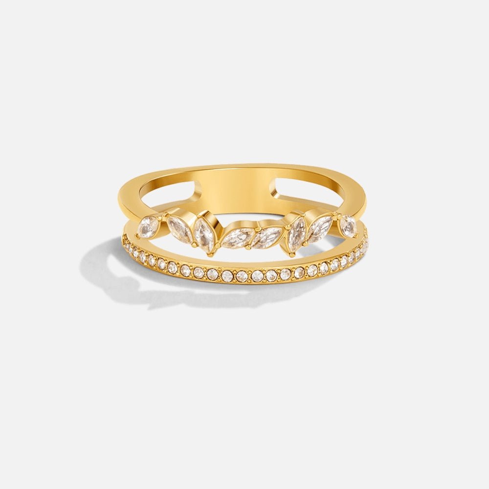 Anillo Mia de cristal de oro de 18K