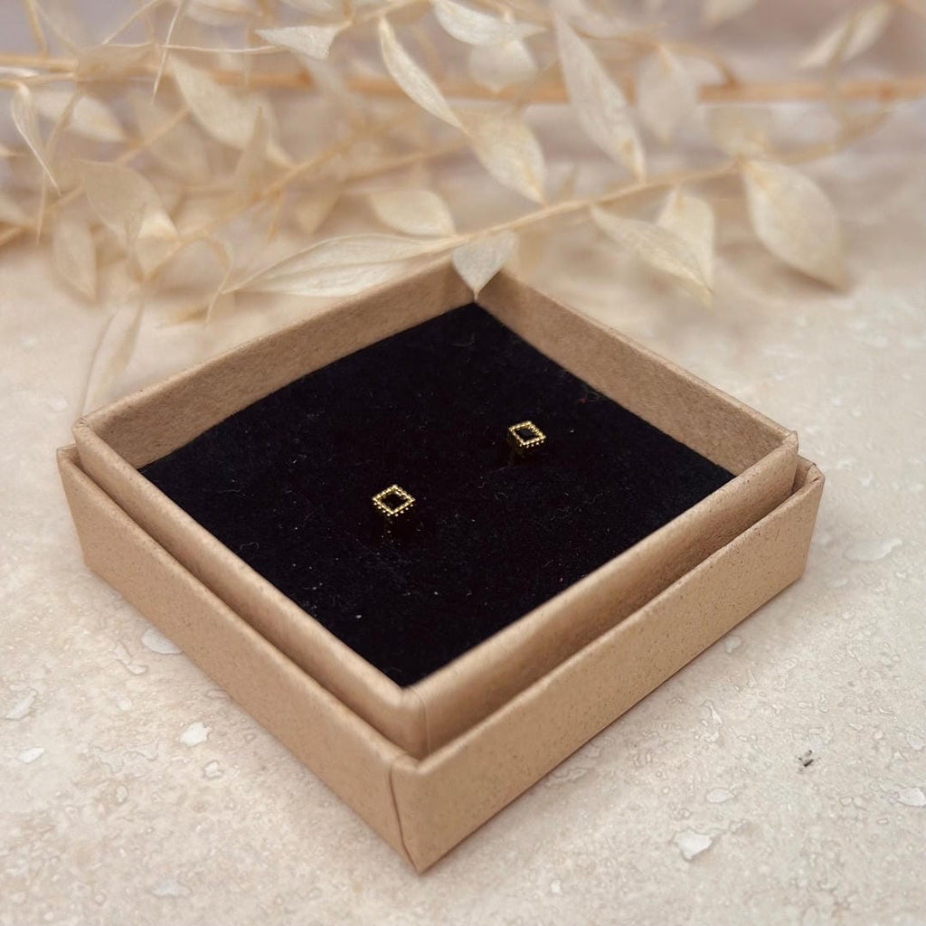 Pendientes de Tachuela Minimalistas Negros