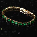 Pulsera de tenis de esmeraldas atemporal