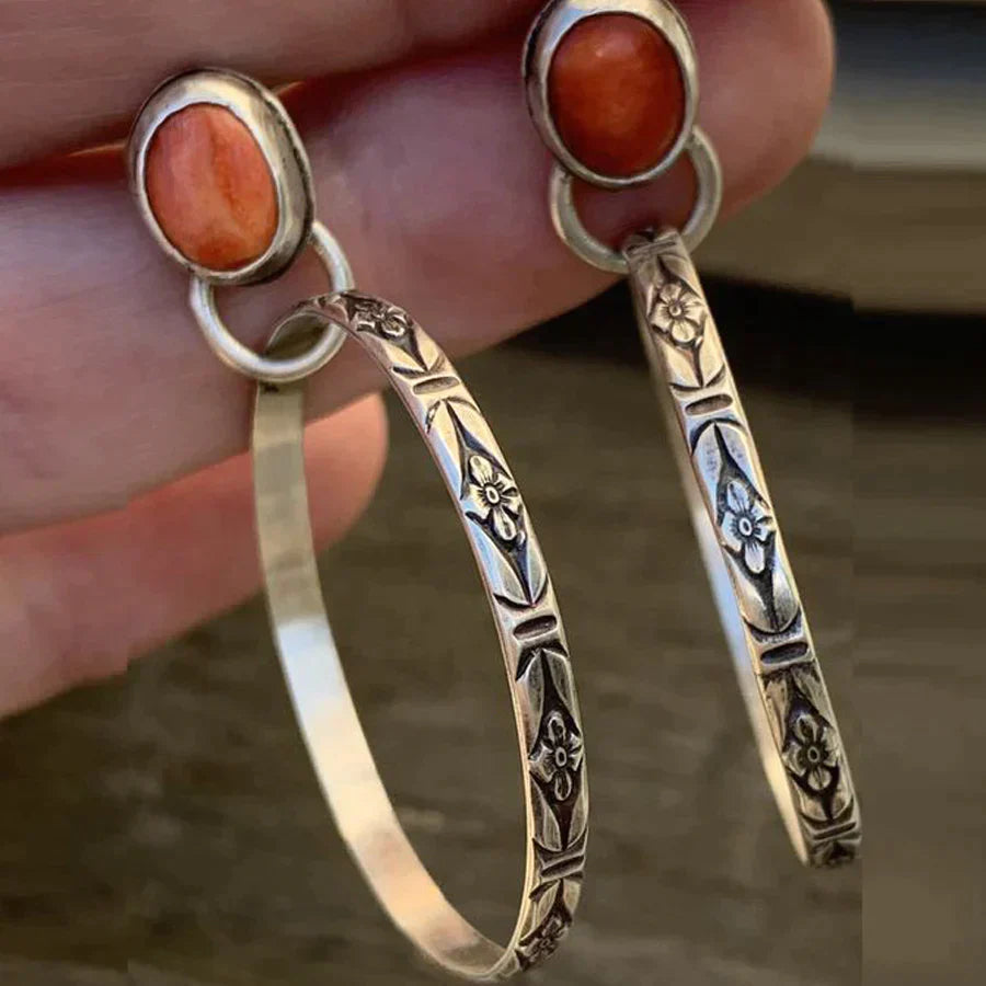 Pendientes boho de ónix vintage