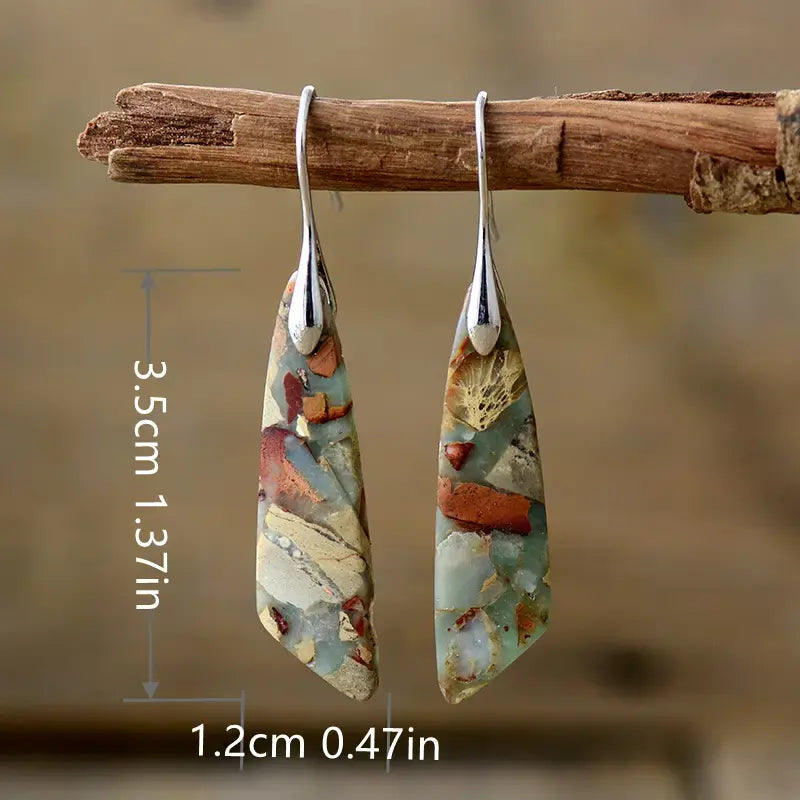 Pendientes vintage de piedra natural